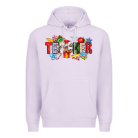 Lilac Christmas teacher Premium Hoodie - CowhideDigitalArt