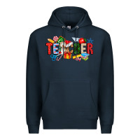 Navy Christmas teacher Premium Hoodie - CowhideDigitalArt