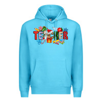 Ocean Blue Christmas teacher Premium Hoodie - CowhideDigitalArt