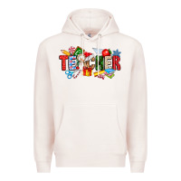 Pale Pink Christmas teacher Premium Hoodie - CowhideDigitalArt