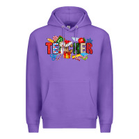 Purple Christmas teacher Premium Hoodie - CowhideDigitalArt