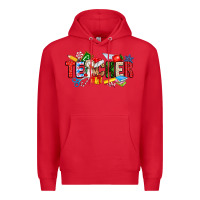 Red Christmas teacher Premium Hoodie - CowhideDigitalArt