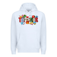 White Christmas teacher Premium Hoodie - CowhideDigitalArt