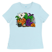 Baby Blue halloween heart Ladies Tee - CowGirlArtShop