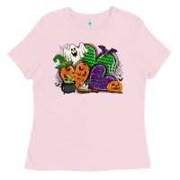 Bubblegum Pink halloween heart Ladies Tee - CowGirlArtShop