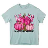Arona In October We Wear Pink with Pumpkin Heavy Core Tee - texasbilliewilder