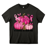 Asphalt In October We Wear Pink with Pumpkin Heavy Core Tee - texasbilliewilder