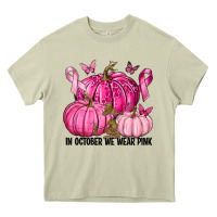 Mossy In October We Wear Pink with Pumpkin Heavy Core Tee - texasbilliewilder