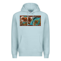 Blue Mist texas longhorn with aztec tiger and  leopard Premium Hoodie - RanaPortraitStore