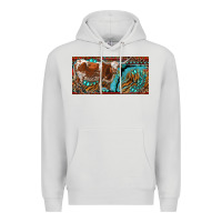 Dove Grey texas longhorn with aztec tiger and  leopard Premium Hoodie - RanaPortraitStore
