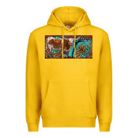 Lemon texas longhorn with aztec tiger and  leopard Premium Hoodie - RanaPortraitStore