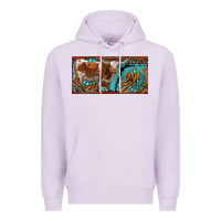 Lilac texas longhorn with aztec tiger and  leopard Premium Hoodie - RanaPortraitStore