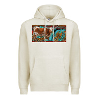 Oatmeal Heather texas longhorn with aztec tiger and  leopard Premium Hoodie - RanaPortraitStore
