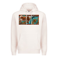 Pale Pink texas longhorn with aztec tiger and  leopard Premium Hoodie - RanaPortraitStore
