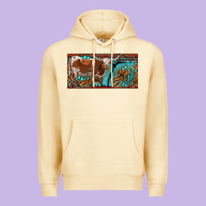 Texas Longhorn With Aztec Tiger And  Leopard Premium Hoodie Designed By Ranaportraitstore