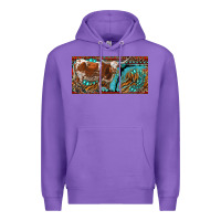 Purple texas longhorn with aztec tiger and  leopard Premium Hoodie - RanaPortraitStore