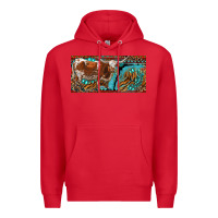 Red texas longhorn with aztec tiger and  leopard Premium Hoodie - RanaPortraitStore
