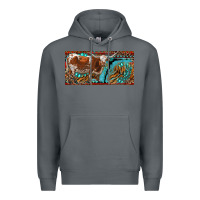 Rock texas longhorn with aztec tiger and  leopard Premium Hoodie - RanaPortraitStore