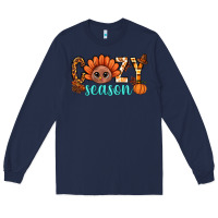 Navy turkey cozy season thanksgiving bbs Long Sleeve Tee - BundleAndBundleShop
