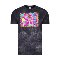 Cloud Black Hot Girl Summer Tie Dye Leopard Vintage Tee - CowCowDesign