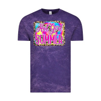 Cloud Purple Hot Girl Summer Tie Dye Leopard Vintage Tee - CowCowDesign