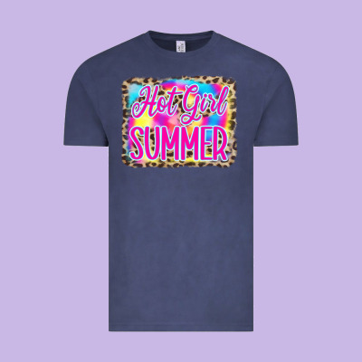 Hot Girl Summer Tie Dye Leopard Vintage Tee Designed By Cowcowdesign