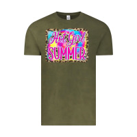 Vintage Olive Hot Girl Summer Tie Dye Leopard Vintage Tee - CowCowDesign