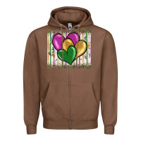 Chestnut mardi gras heart Zipper Hoodie - BarkalooDesign