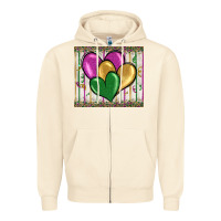 Sandshell mardi gras heart Zipper Hoodie - BarkalooDesign