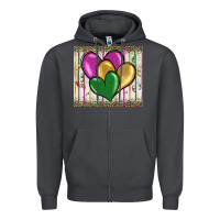 Smoke mardi gras heart Zipper Hoodie - BarkalooDesign