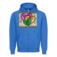 True Royal mardi gras heart Zipper Hoodie - BarkalooDesign