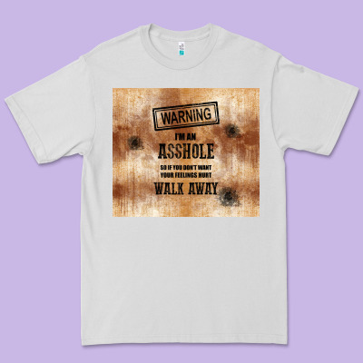 Warning I'm An Asshole With Rusty Background Premium Tee Designed By Tumblerdesignbyshophia