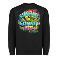 Black sunrise sunburn sunset repeat Heavyweight Sweatshirt - BarkalooDesign