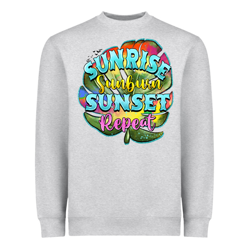 Sunrise Sunburn Sunset Repeat Heavyweight Sweatshirt by BarkalooDesign | Teevron
