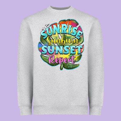 Sunrise Sunburn Sunset Repeat Heavyweight Sweatshirt Designed By Barkaloodesign