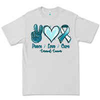 Dove Grey Peace Love Cure Cervical Cancer Premium Tee - Jasminsmagicworld