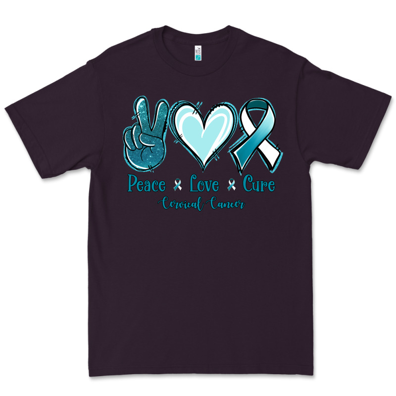 Peace Love Cure Cervical Cancer Premium Tee by Jasminsmagicworld | Teevron