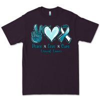 Plum Peace Love Cure Cervical Cancer Premium Tee - Jasminsmagicworld