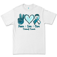 White Peace Love Cure Cervical Cancer Premium Tee - Jasminsmagicworld