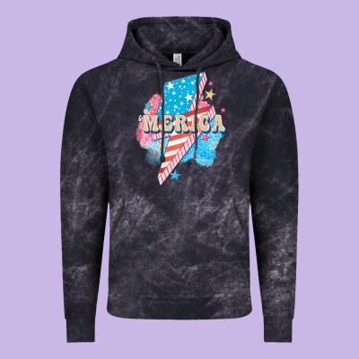 Merica Leopard Lightning Bolt Vintage Hoodie Designed By Fadigitalartstudio
