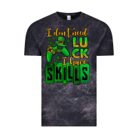 Cloud Black St. Patrick's I don't need luck i have skills Vintage Tee - OliviaCreatesArt