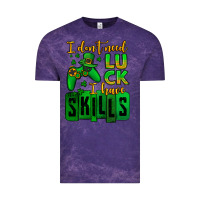 Cloud Purple St. Patrick's I don't need luck i have skills Vintage Tee - OliviaCreatesArt