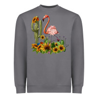 Storm flamingo with cactus and sunflowers Heavyweight Sweatshirt - BarkalooDesign