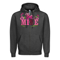 Charcoal Heather walentine's day be mine Zipper Hoodie - BarkalooDesign
