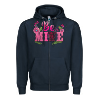Navy walentine's day be mine Zipper Hoodie - BarkalooDesign