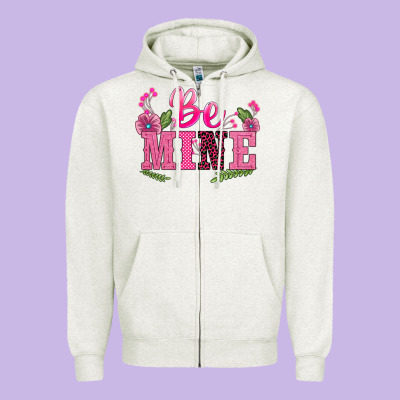 Walentine's Day Be Mine Zipper Hoodie Designed By Barkaloodesign