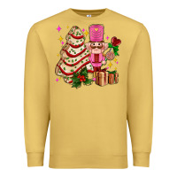 Antique Gold christmas tree cake and nutcracker with gifts ado Premium Sweatshirt - AdoDesignShop