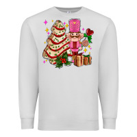 Dove Grey christmas tree cake and nutcracker with gifts ado Premium Sweatshirt - AdoDesignShop