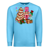 Ocean Blue christmas tree cake and nutcracker with gifts ado Premium Sweatshirt - AdoDesignShop