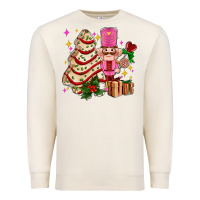 Sandshell christmas tree cake and nutcracker with gifts ado Premium Sweatshirt - AdoDesignShop